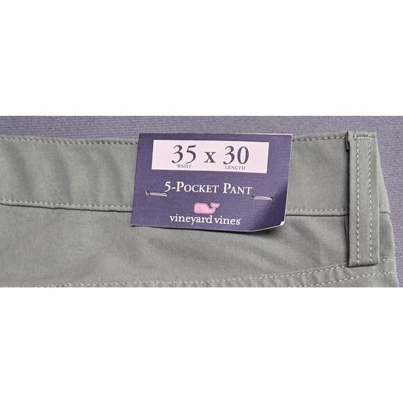 Vineyard Vines Performance Golf Pants Mens 35x30 Surplus Green Stretch 5 Pocket - Picture 8 of 8